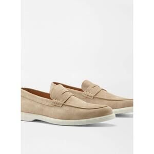 NEW PETER MILLAR men's excursionist penny loafer in sand